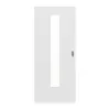 LEBO drzwi przesuwne biel bawełniana podobna do RAL 9016 Versio z przeszkleniem LA 24 na środku