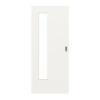 LEBO Drzwi przesuwne Ultramat Białe podobne do RAL 9016 Wersja z przeszkleniem LA 24 po stronie zawiasów