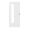 LEBO drzwi przesuwne biel strukturyzowana podobny do RAL 9016 Versio z wycięciem na szybę LA 24 po stronie zawiasów