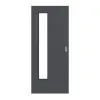 LEBO drzwi przesuwne strukturyzowana antracyt podobny do RAL 7016 Versio z przeszkleniem LA 24 po stronie zawiasów