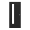LEBO Drzwi przesuwne Cotton Like Czarny podobny do RAL 9005 Wersja z przeszkleniem LA 24 po stronie zawiasów