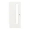 LEBO drzwi przesuwne biel ultramatowa podobny do RAL 9016 Versio z przeszkleniem LA 24 od strony zamka