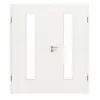LEBO drzwi dwuskrzydłowe biel ultramatowa podobny do RAL 9016 Versio z przeszkleniem LA 24 na środku z ościeżnicą