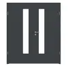 LEBO drzwi 2-skrzydłowe ultramatowy antracyt podobny do RAL 7016 Versio z przeszkleniem LA 24 od strony zamka z ościeżnicą