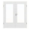 LEBO Drzwi podwójne Cotton Like Białe podobne do RAL 9016 Wersja z przeszkleniem LA-DIN w komplecie z ościeżnicą