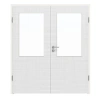 LEBO Drzwi podwójne Cotton Like Białe podobne do RAL 9016 Wersja z przeszkleniem LA 7 w komplecie z ościeżnicą