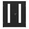 LEBO drzwi dwuskrzydłowe Cotton Like czarny podobny do RAL 9005 Versio z przeszkleniem LA 24 na środku z ościeżnicą