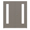 LEBO Drzwi podwójne Cotton Like Taupe Versio z przeszkleniem LA 24 po stronie zawiasów z ościeżnicą
