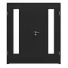 LEBO drzwi dwuskrzydłowe Cotton Like czarny podobny do RAL 9005 Versio z przeszkleniem LA 24 po stronie zawiasów w tym ościeżnica