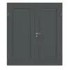 CLASSEN drzwi dwuskrzydłowe rama 5.5 Uni Graphit folia dekoracyjna z ościeżnicą
