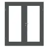CLASSEN drzwi dwuskrzydłowe rama 5.6 Uni Graphit folia dekoracyjna z przeszkleniem z ościeżnicą