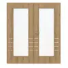 CLASSEN drzwi dwuskrzydłowe 4.10 orzesznik dąb CPL z przeszkleniem i ościeżnicą