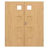 CLASSEN drzwi dwuskrzydłowe Modena 4 LA 1/4 dąb olejowane 3D Look z ościeżnicą z przeszkleniem