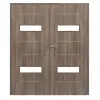CLASSEN drzwi dwuskrzydłowe Tetyda M4 jesion Graphit Iridium z przeszkleniem w zestawie z ościeżnicą