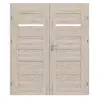 CLASSEN drzwi dwuskrzydłowe Magnetic M2 Orzech Kolumbia jasny 3D Look z przeszkleniem w zestawie z ościeżnicą