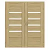 Classen drzwi dwuskrzydłowe Magnetic M6 Riviera dąb 3D Look z przeszkleniem wraz z ościeżnicą
