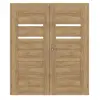 CLASSEN drzwi dwuskrzydłowe Magnetic M3 dąb Tocantis 3D Look z przeszkleniem w zestawie z ościeżnicą