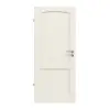 Drzwi wewnętrzne TE-27 świerk skandynawski bezsęczny szczotkowane, białe, lakierowane drewno lite