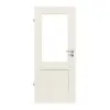 Drzwi wewnętrzne TM-16 świerk skandynawski bezsęczny szczotkowane, białe, lakierowane drewno lite