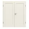 Drzwi 2-skrzydłowe TE-1 świerk skandynawski bezsęczny szczotkowane, białe, lakierowane drewno lite z ościeżnicą