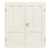 Drzwi 2-skrzydłowe TE-11 świerk skandynawski bezsęczny szczotkowane, białe, lakierowane drewno lite z ościeżnicą