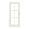 Drzwi przesuwne TE-15 świerk skandynawski bezsęczny szczotkowane, białe, lakierowane drewno lite