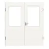 LEBO drzwi dwuskrzydłowe Lacuna 20 biały lakier z przeszkleniem 1 LA z ościeżnicą