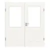 LEBO drzwi dwuskrzydłowe Lacuna 40 biały lakier z przeszkleniem 1 LA z ościeżnicą