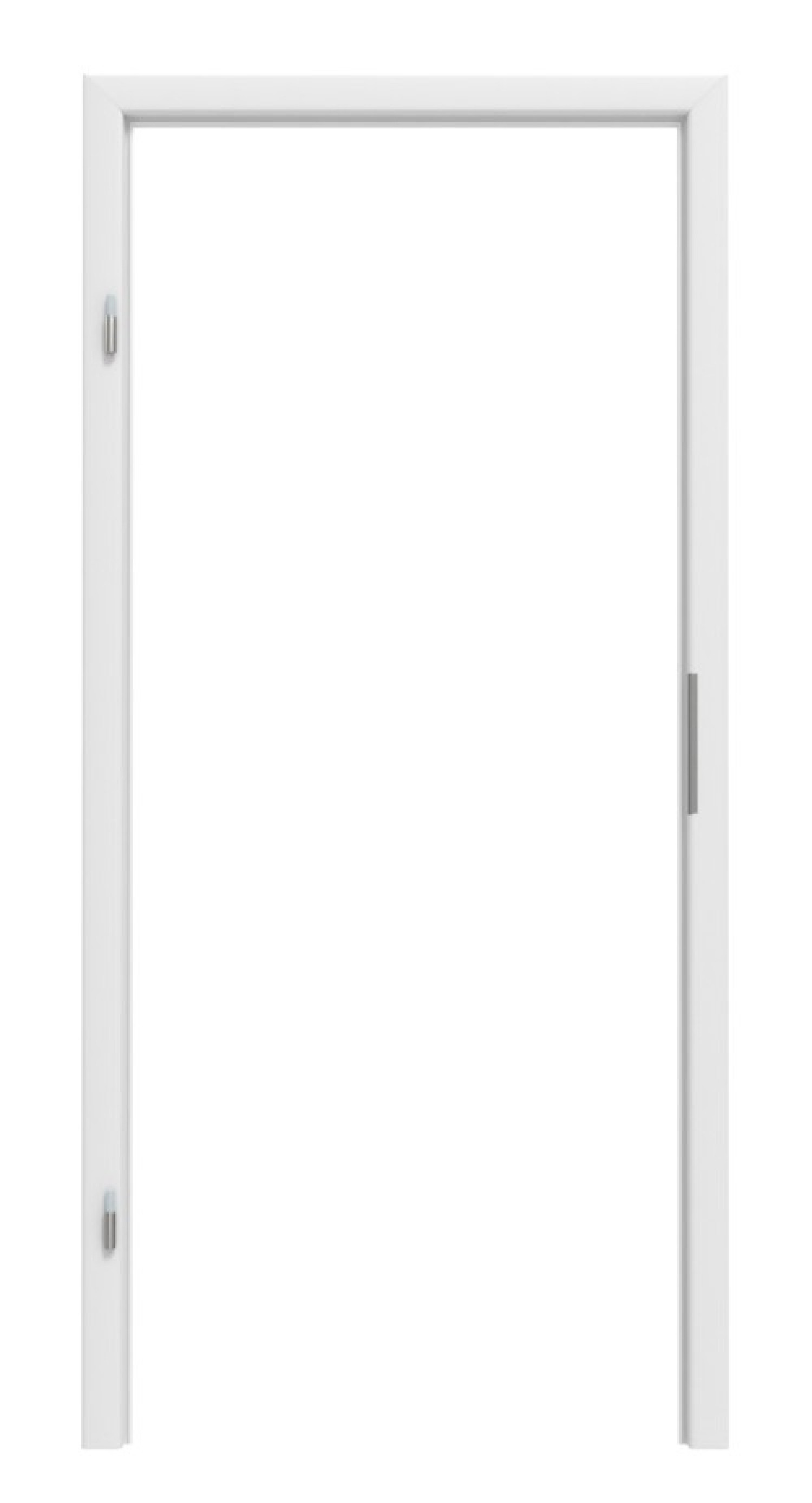 Front view of the Bütte White CPL frame with rounded edge - Huga