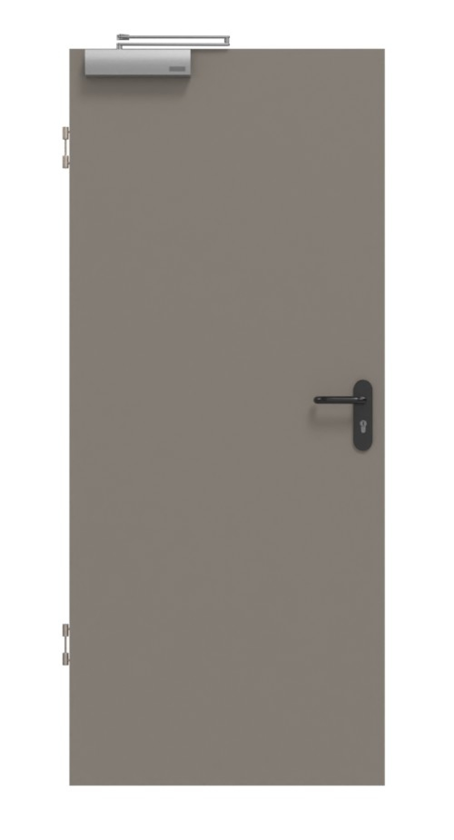 Widok frontowy drzwi przeciwpożarowych T-30 Taupe RAL 7048 Basic Lack - Huga