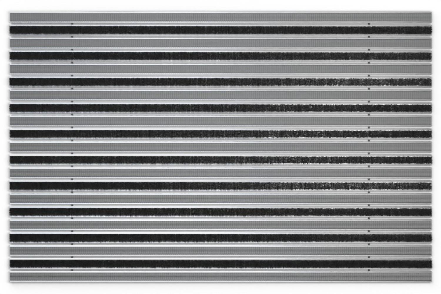 Widok z góry na matę aluminiową KLASSIK Safe R02V szara / Szczotka BL01 czarna - Entrada