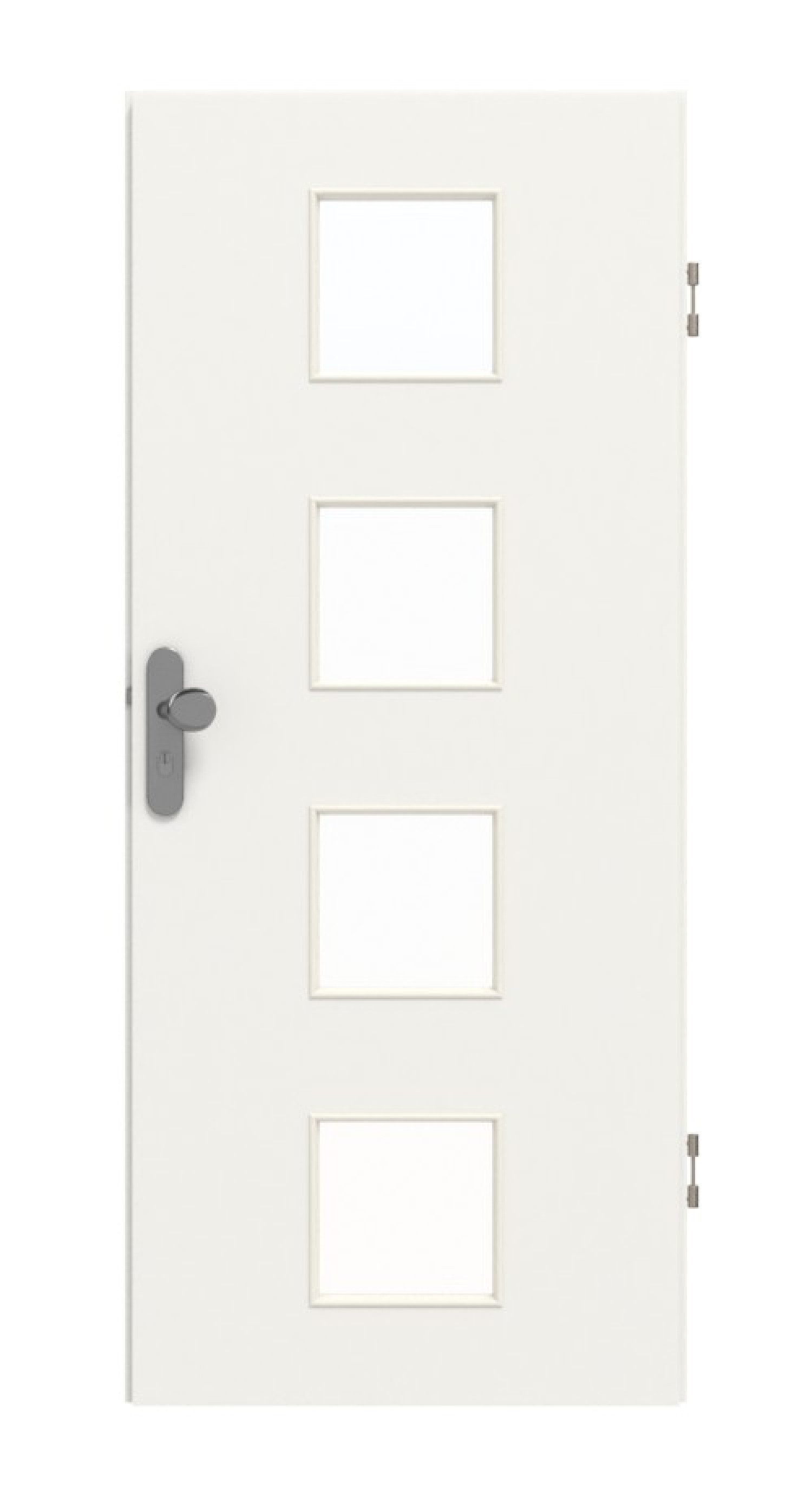 DRZWI WEJŚCIOWE GARANT BIAŁY LAKIER 9016 z przeszkleniem LA-10