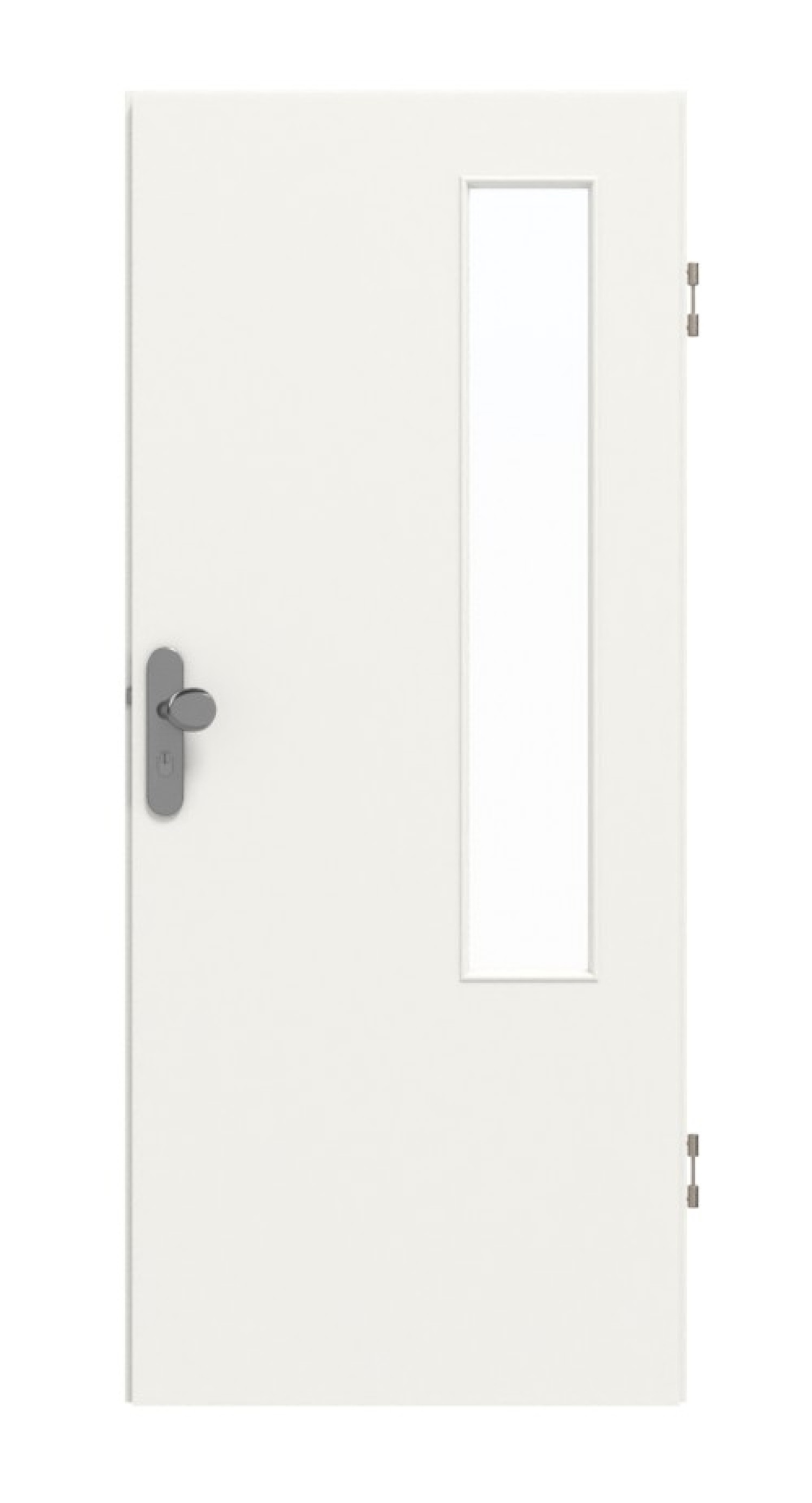 DRZWI WEJŚCIOWE GARANT BIAŁY LAKIER 9016 z przeszkleniem LA-5 po stronie zawiasów