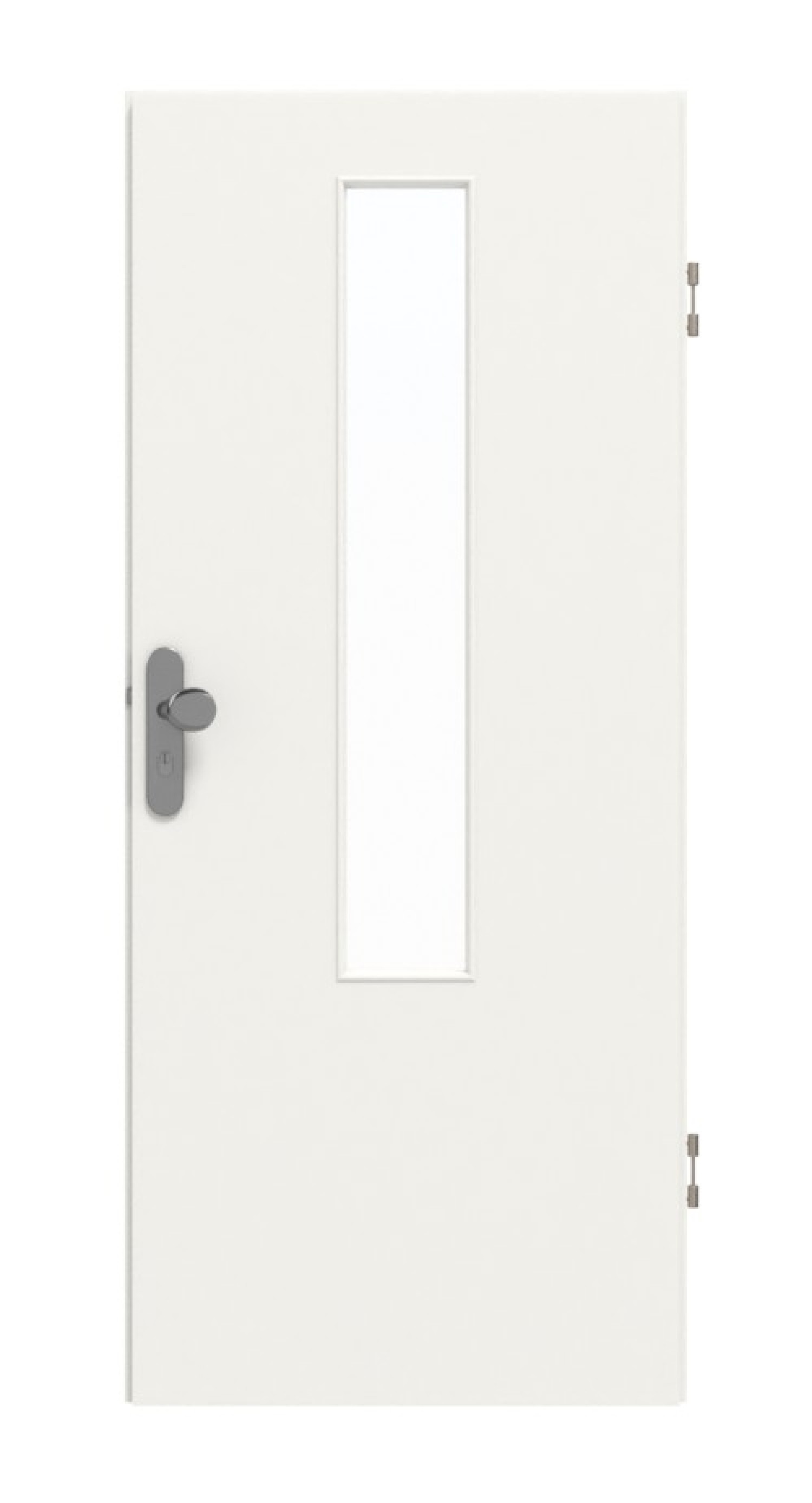 DRZWI WEJŚCIOWE GARANT BIAŁY LAKIER 9016 z przeszkleniem LA-5 na środku