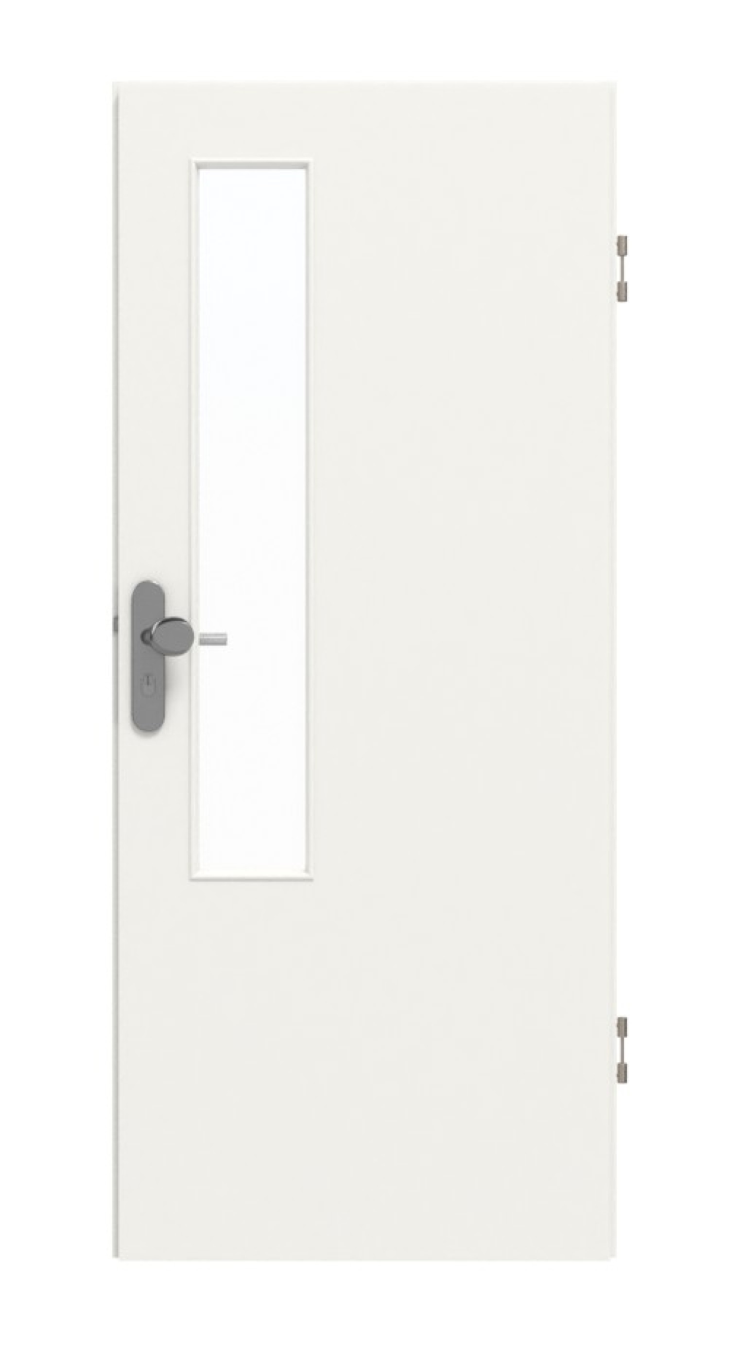 DRZWI WEJŚCIOWE GARANT BIAŁY LAKIER 9016 z przeszkleniem LA-5 po stronie zamka