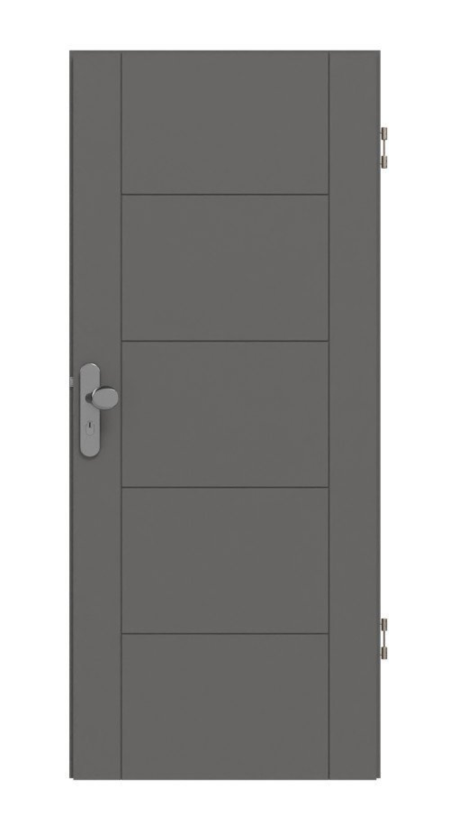 Frontansicht drzwi wejściowych Huga Signum 13 Hygge szary RAL 7037 lakier Concept