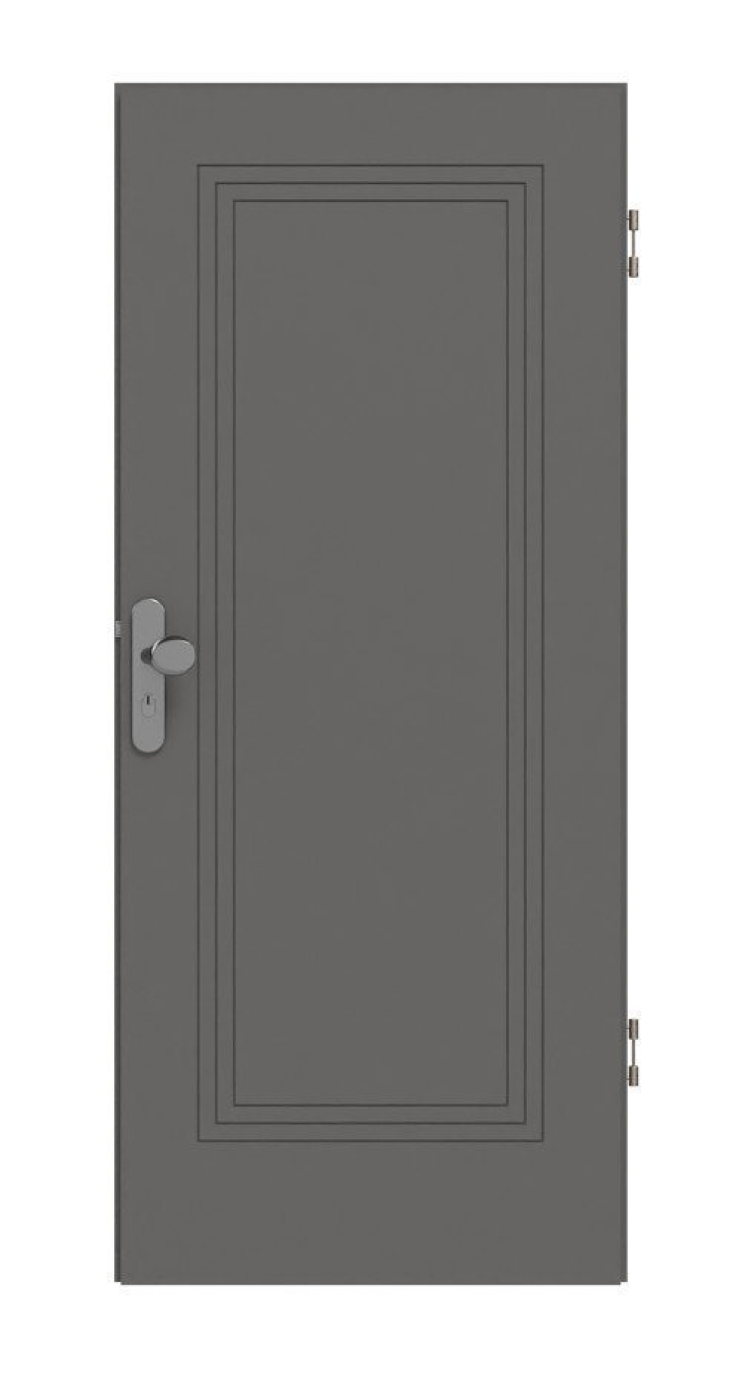 Frontansicht drzwi wejściowych Huga Signum 21 Hygge szary RAL 7037 lakier Concept