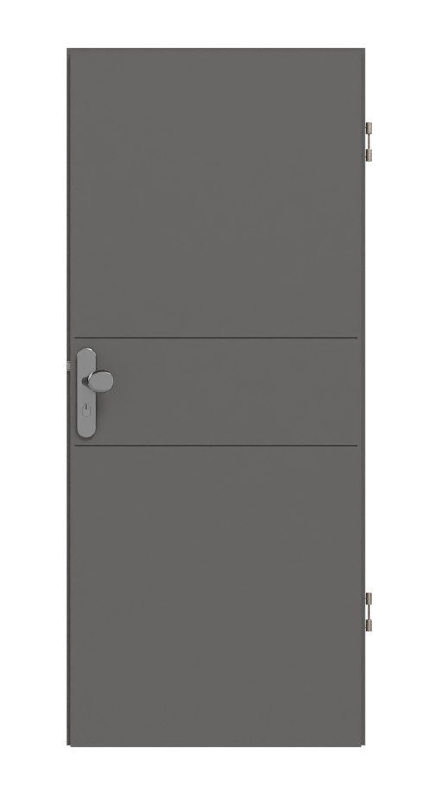 Frontansicht drzwi wejściowych Huga Signum 29 Hygge szary RAL 7037 lakier Concept