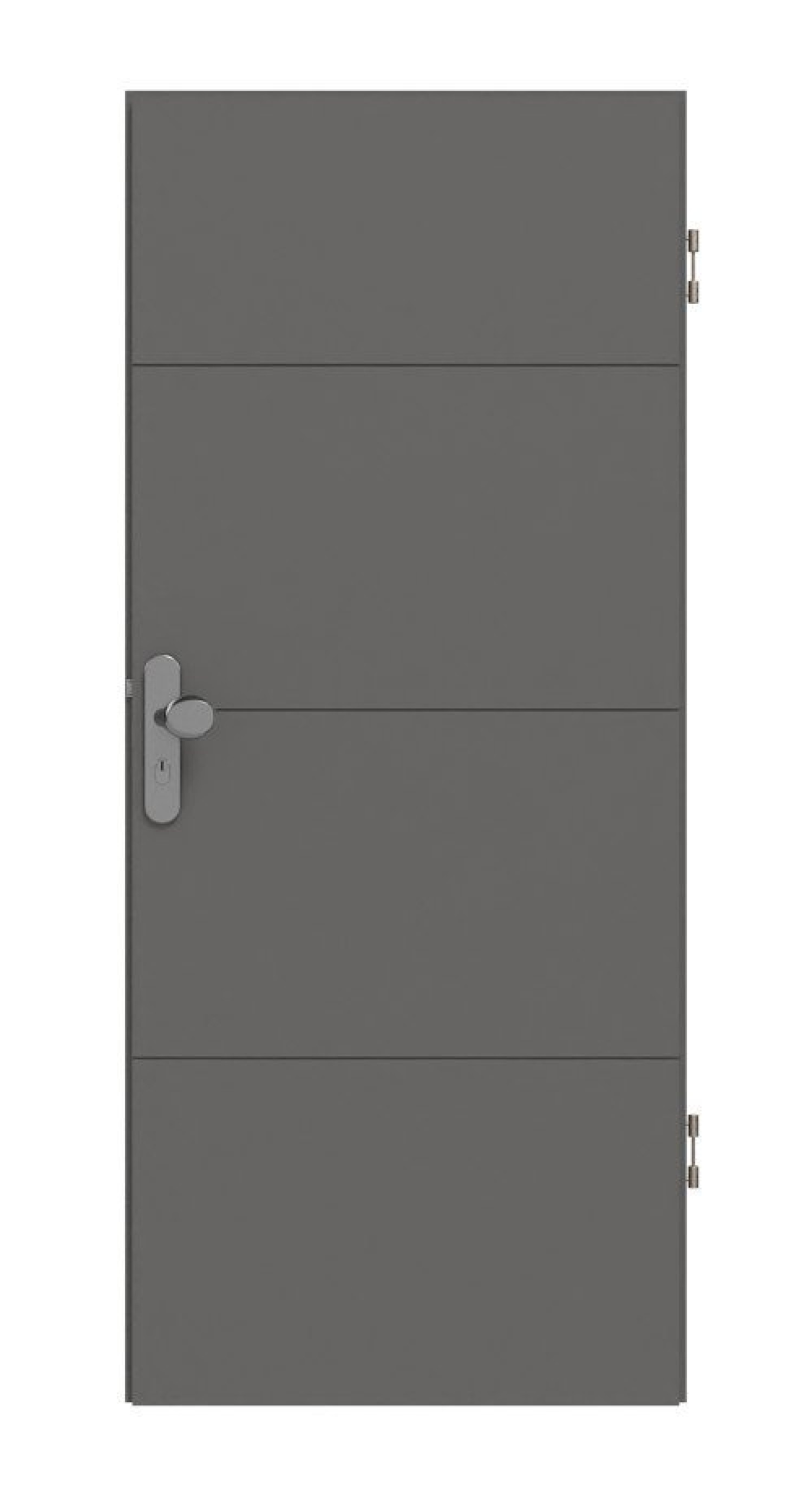 Frontansicht drzwi wejściowych Huga Signum 34 Hygge szary RAL 7037 lakier Concept