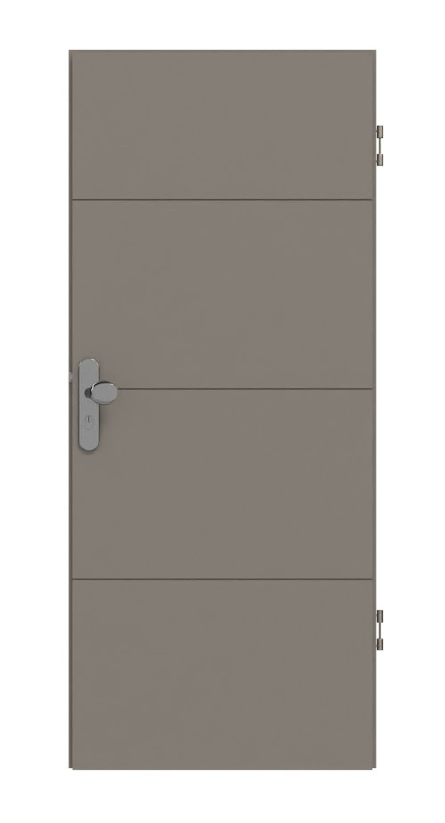 Frontansicht drzwi wejściowych do mieszkania Signum 34 Basic Lak Taupe RAL 7048 - Huga