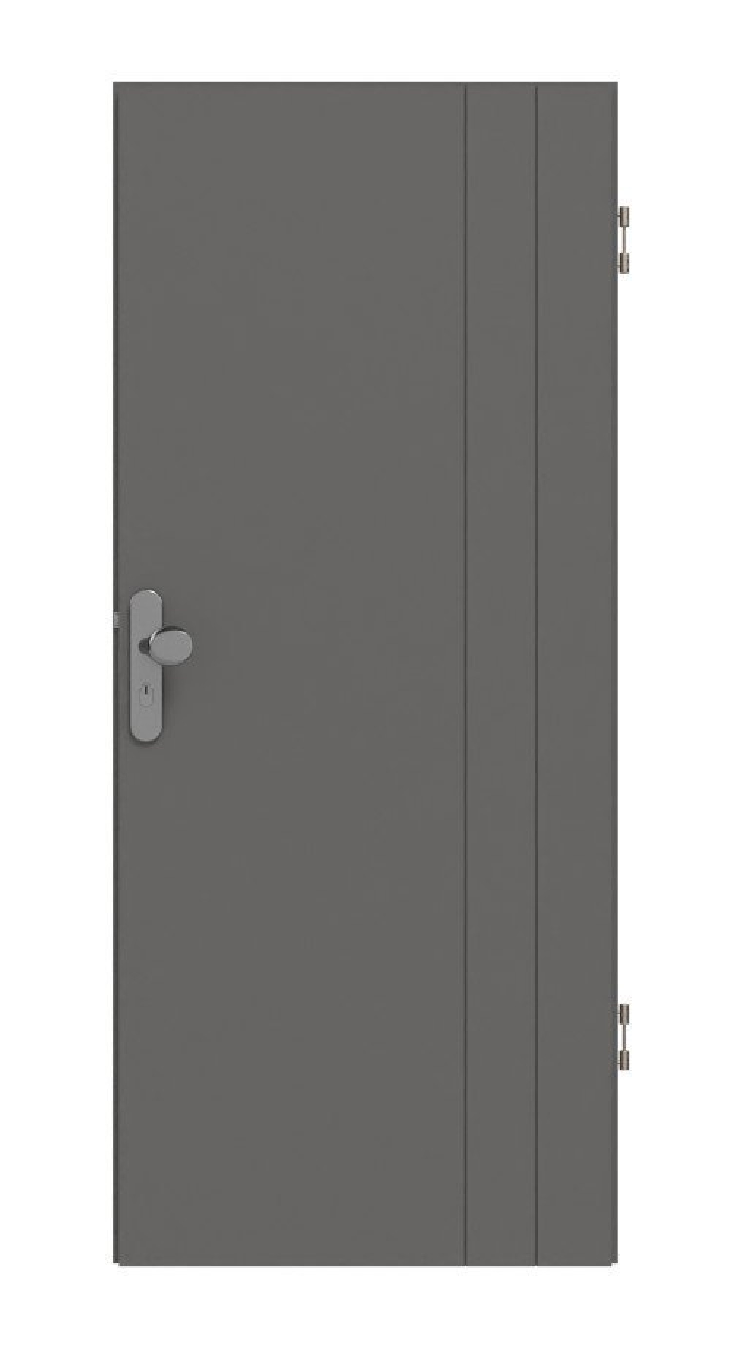 Frontansicht drzwi wejściowych Huga Signum 39 Hygge szary RAL 7037 lakier Concept