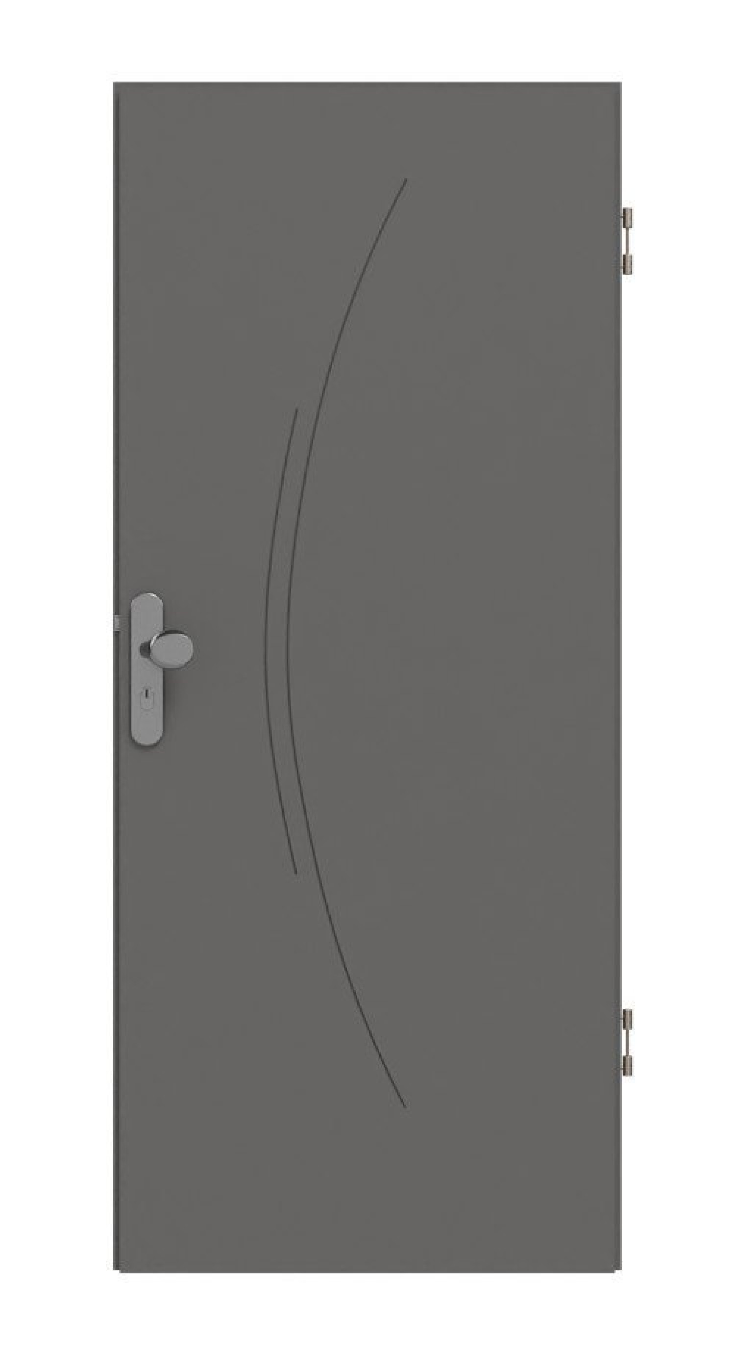 Frontansicht drzwi wejściowych Huga Signum 49 Hygge szary RAL 7037 Lakier Concept