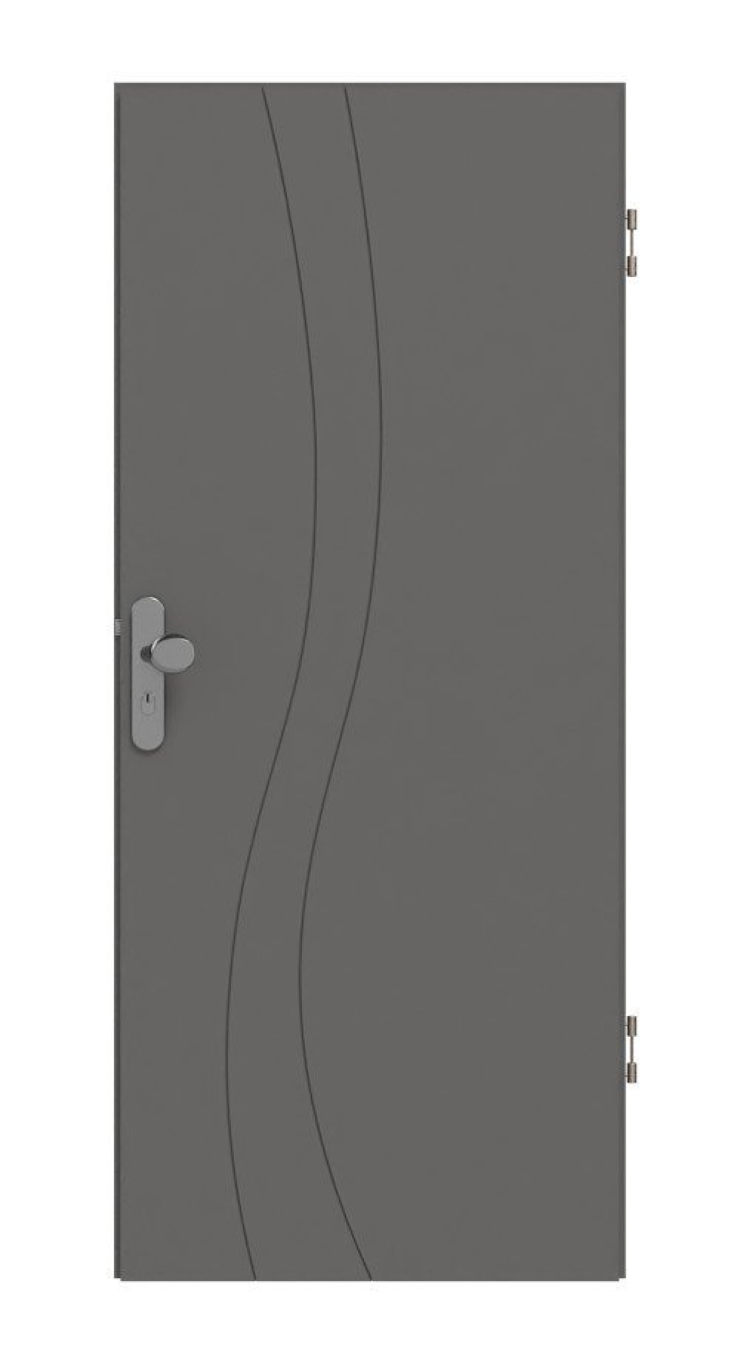 Frontansicht drzwi wejściowych Huga Signum 51 Hygge szary RAL 7037 Lakier Concept