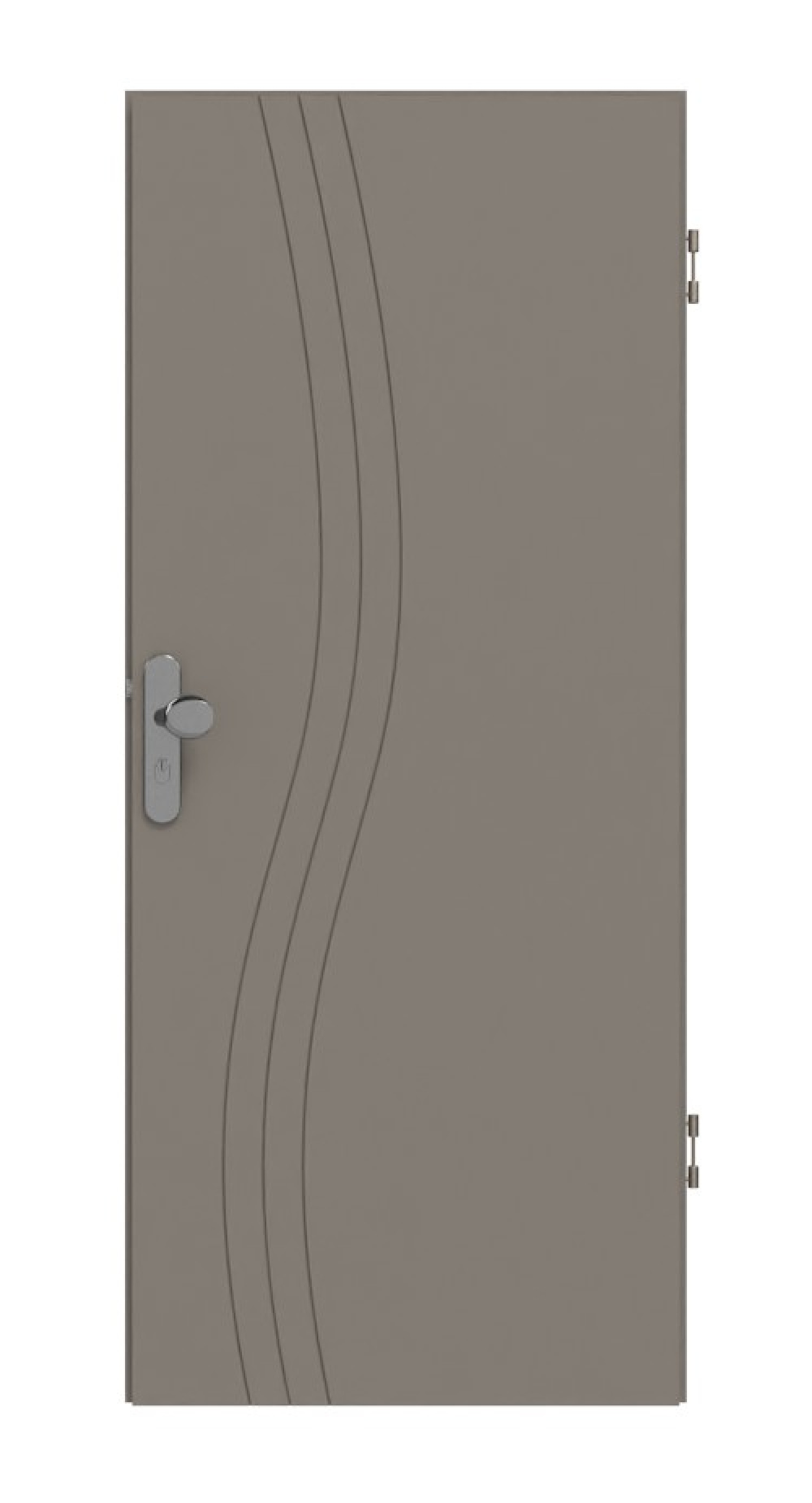 Frontansicht drzwi wejściowych do mieszkania Signum 53 Basic Lack Taupe RAL 7048 - Huga