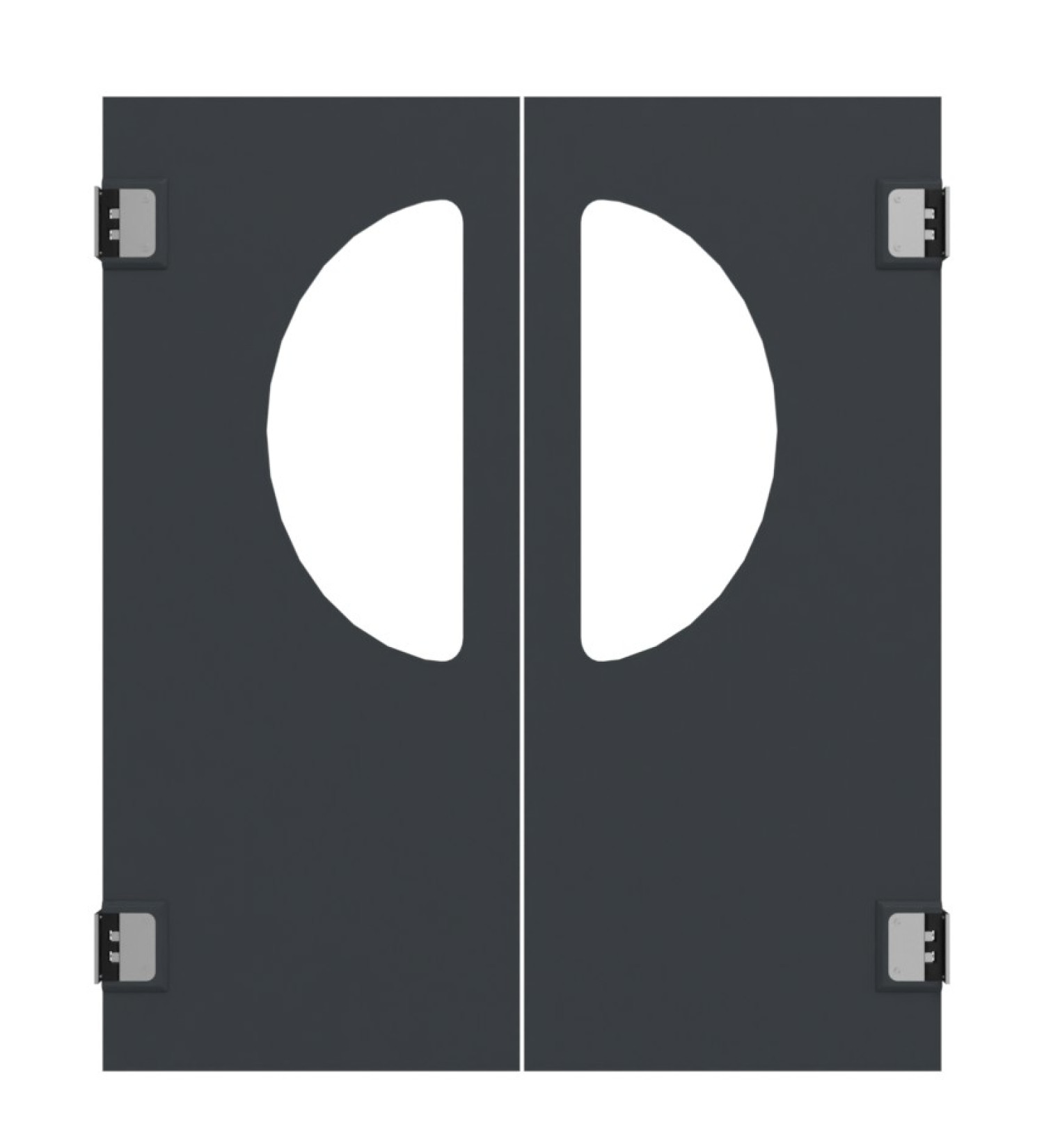 Drzwi podwójne wahadłowe HÖRMANN z tworzywa sztucznego z półokrągłym przeszkleniem