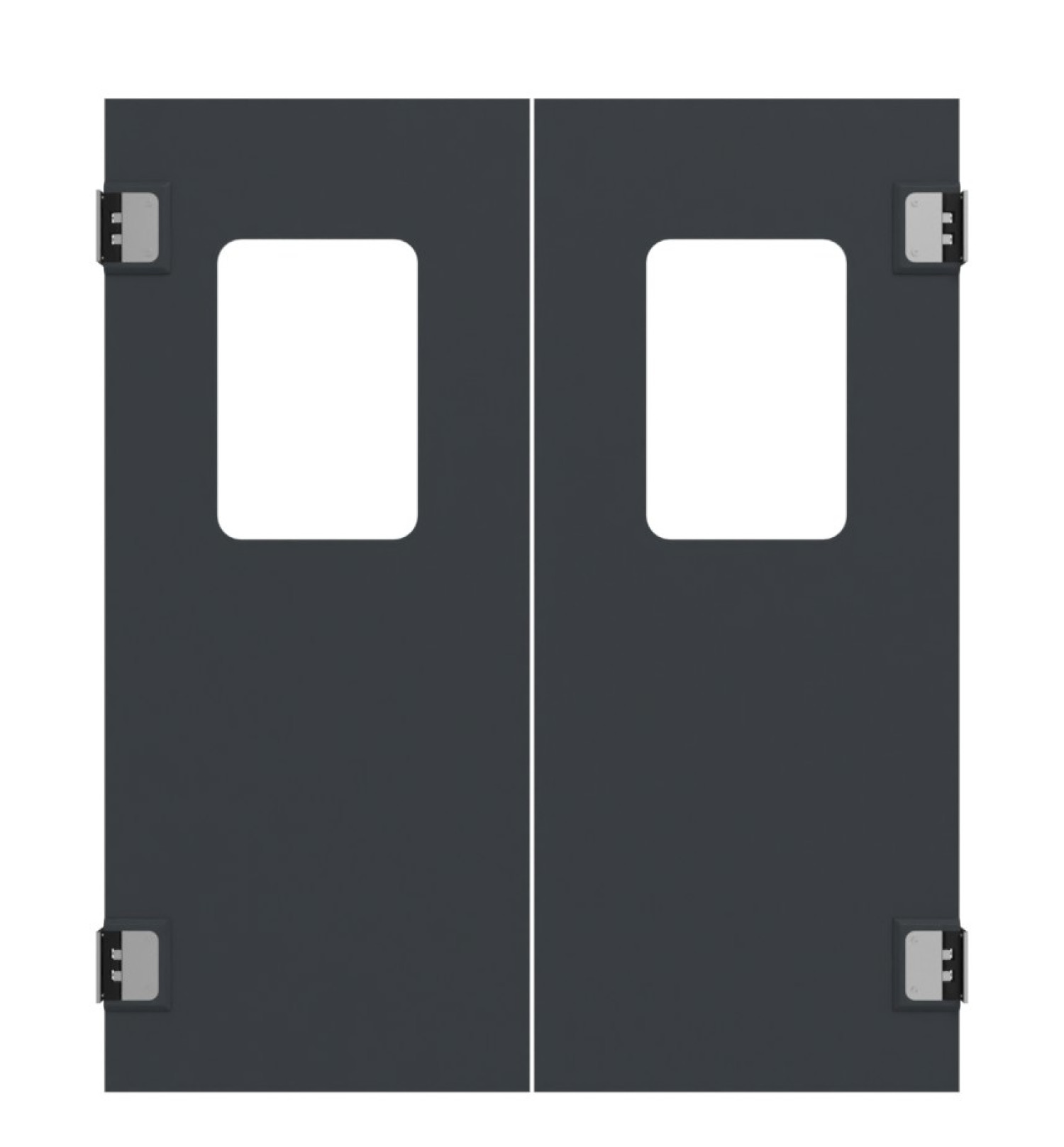 Drzwi podwójne wahadłowe HÖRMANN z tworzywa sztucznego z prostokątnym przeszkleniem