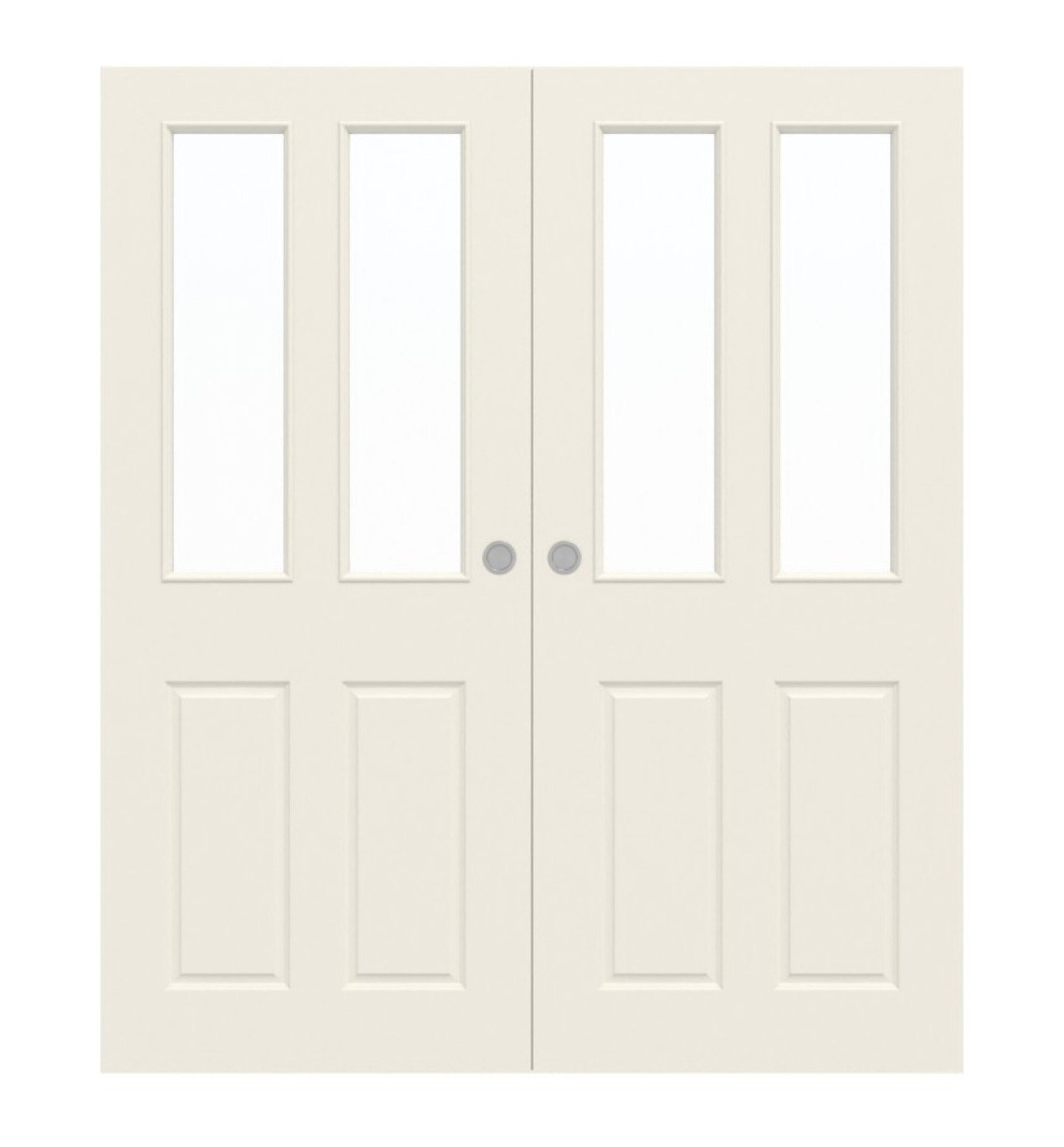 Front view of Provence Type 4004-2LA White lacquer double-leaf sliding door - Westag & Getalit