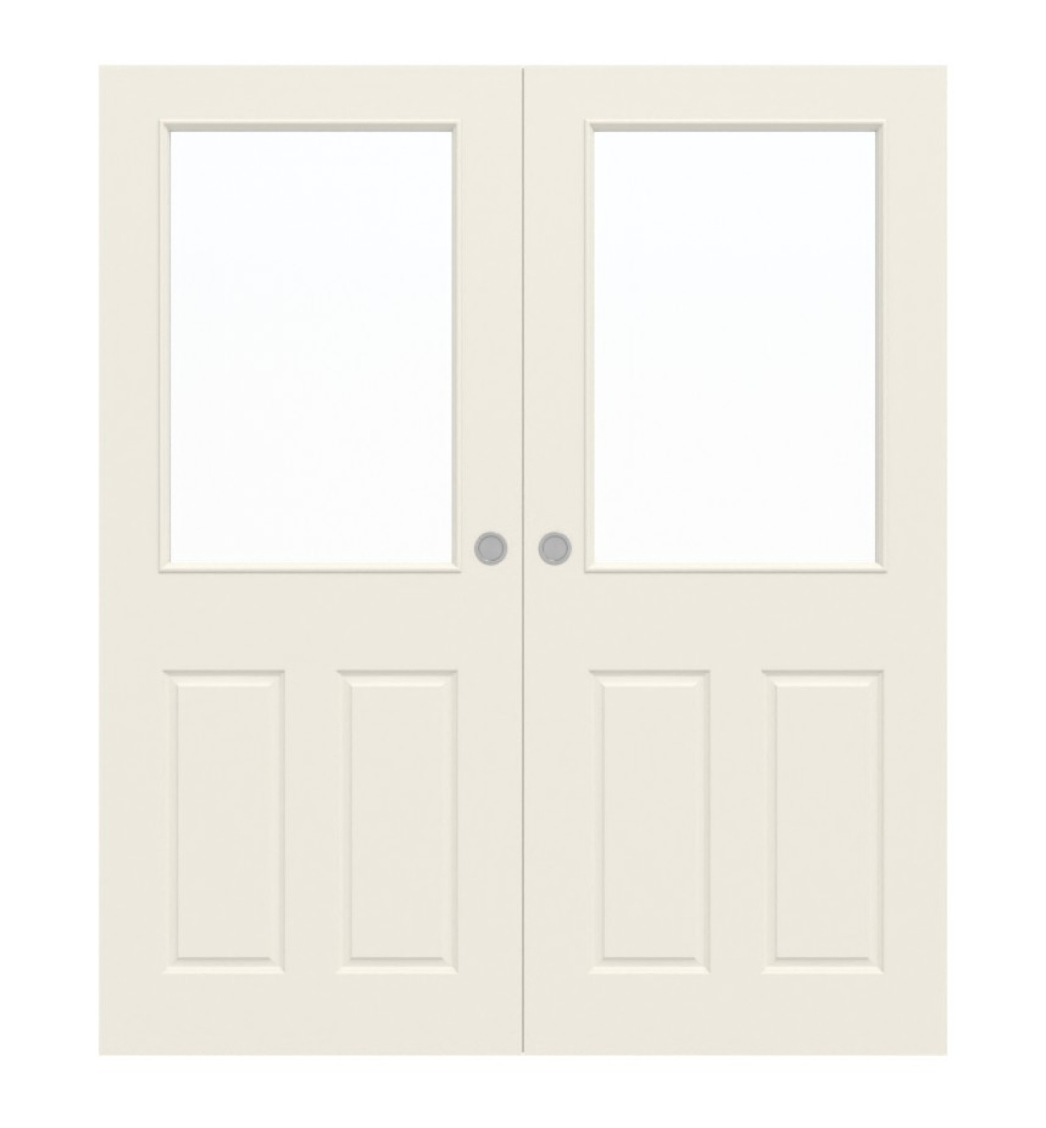 Front view of Provence type 4004-LA white lacquer double-leaf sliding door - Westag & Getalit
