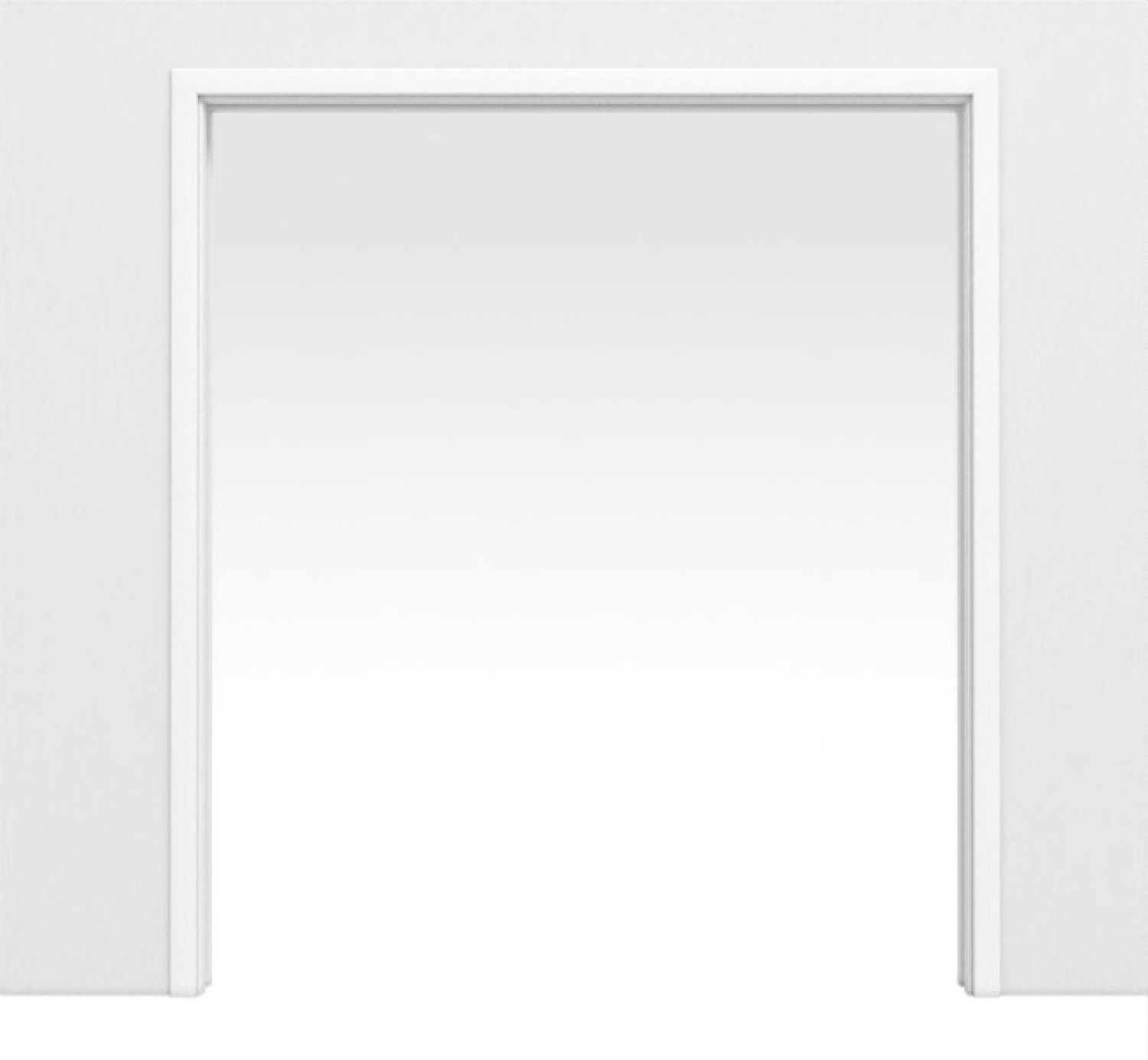 Front view of double-leaf sliding door system PortaLit Arctic White A222 running in the wall - Westag