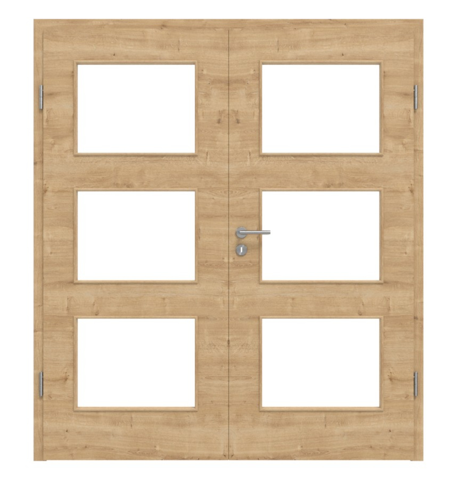 HÖRMANN Drzwi podwójne Dąb dziki układ poprzeczny Duradecor ProLine z przeszkleniem LA 11 z ościeżnicą